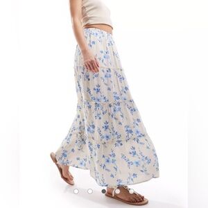 NEW Hollister Floral Tiered Maxi Skirt | XS